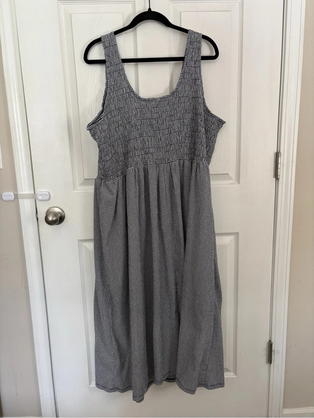 Old Navy Black and White Gingham Maxi Dress